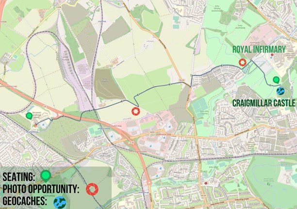 Map of Craigmillar Castle Route