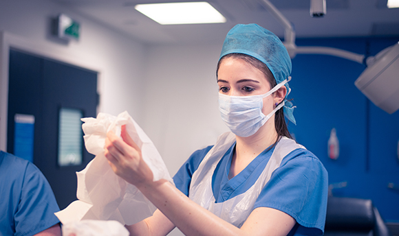 QMU student nurse wearing PPE