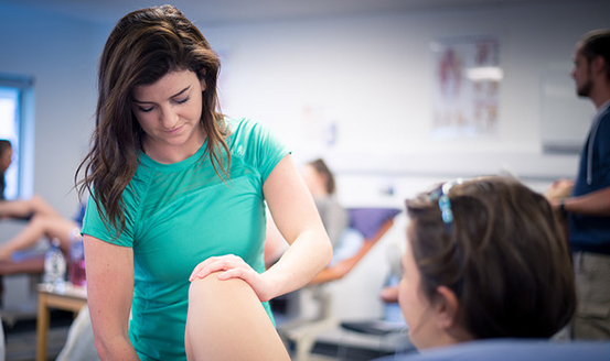 A physiotherapist providing treatment to a patient