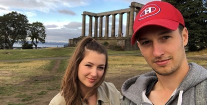 Kenny and his sister at Calton Hill