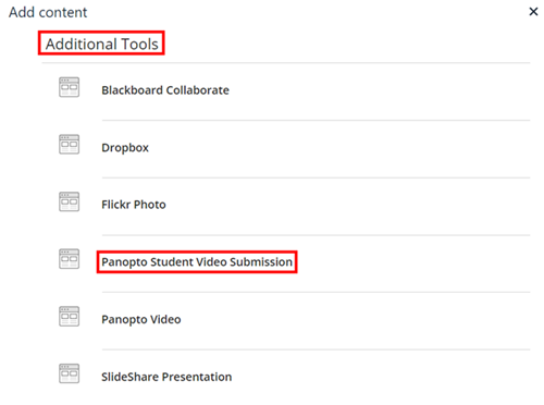 Image of Panopto Additional tools